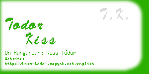 todor kiss business card